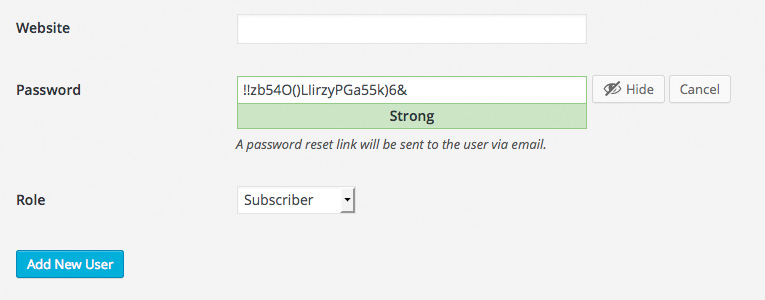 Autogenerated passwords