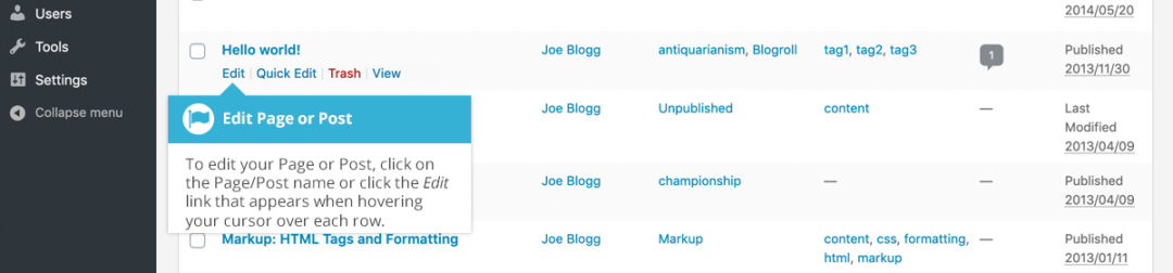 Editing existing WordPress content - Easy WP Guide