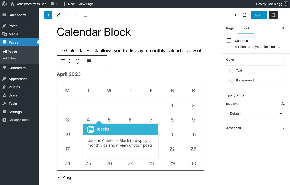 Calendar Block Easy WP Guide