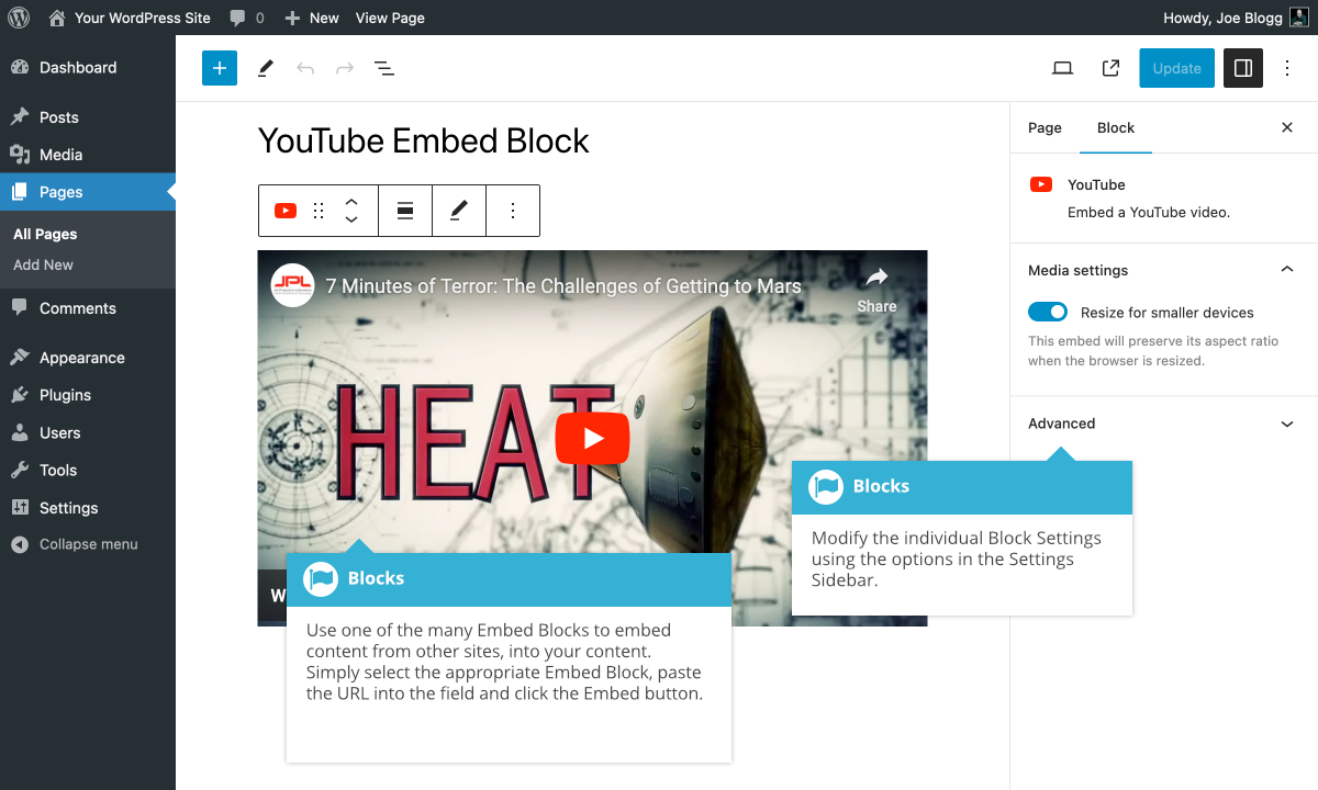 YouTube Embed Block