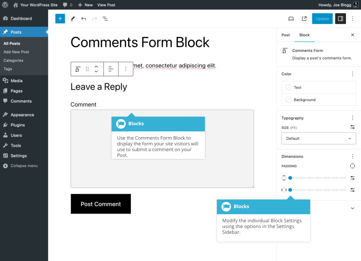 Comments Form Block