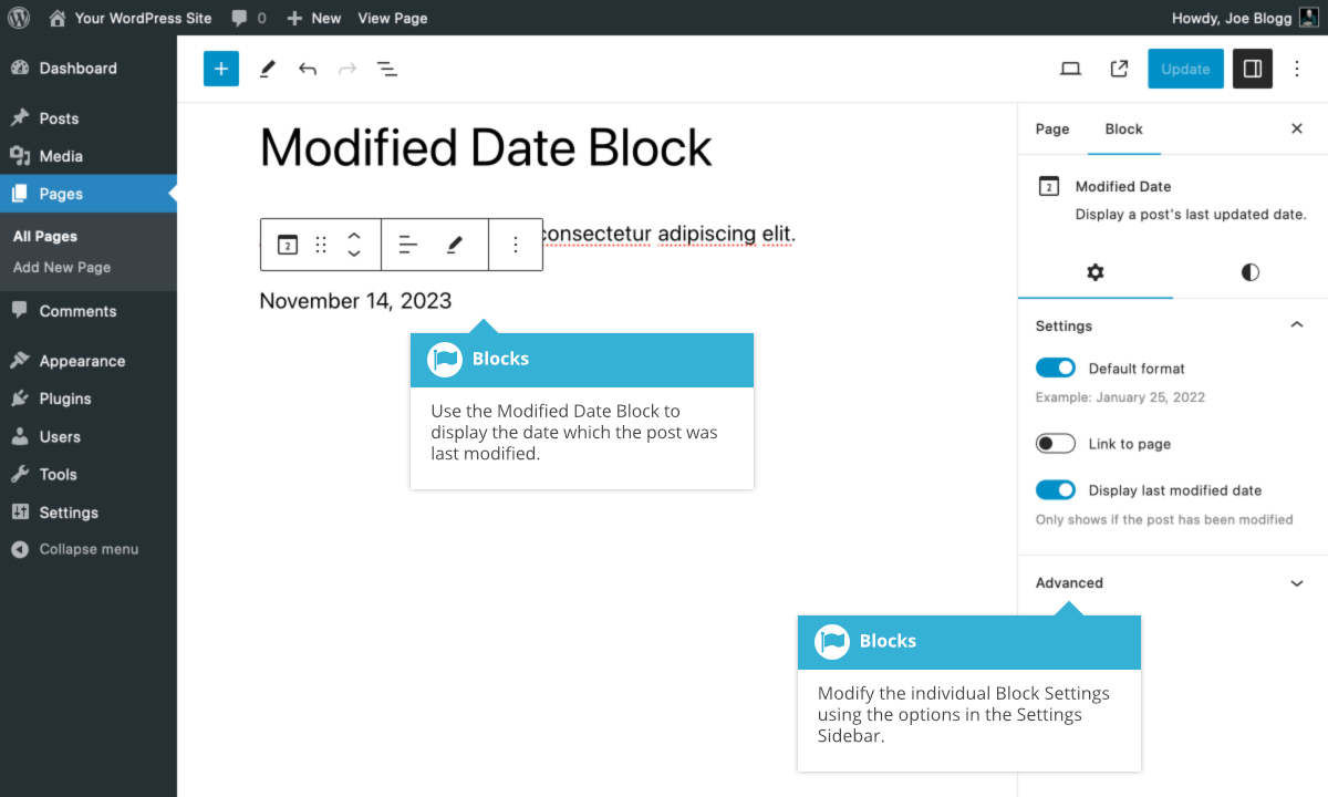 Modified Date Block