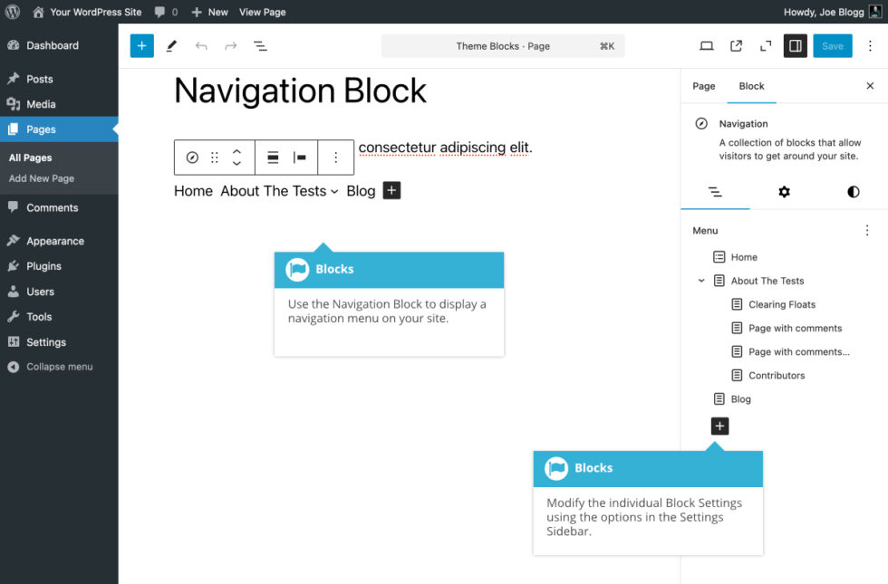 Navigation Block - Easy WP Guide