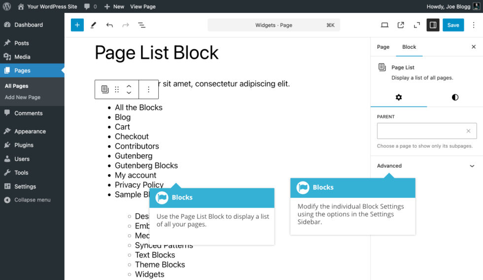 Page List Block - Easy WP Guide