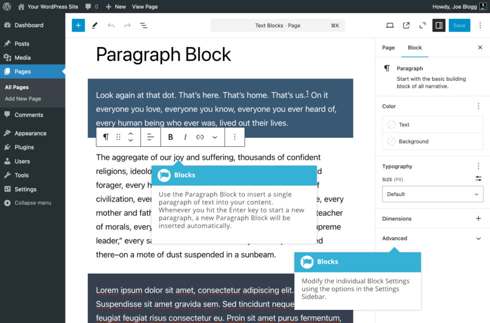 Paragraph Block - Easy WP Guide