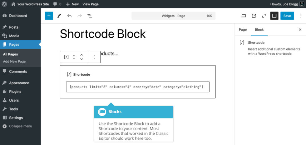 Shortcode Block - Easy WP Guide